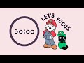Pomodoro Timer 4x30min | for ADHD focus ♡ body doubling | Nintendo