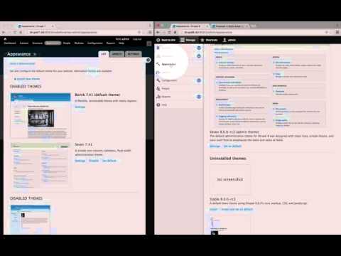 12. Reviewing changes to the "Seven" theme in Drupal 8 and why the overlay was removed