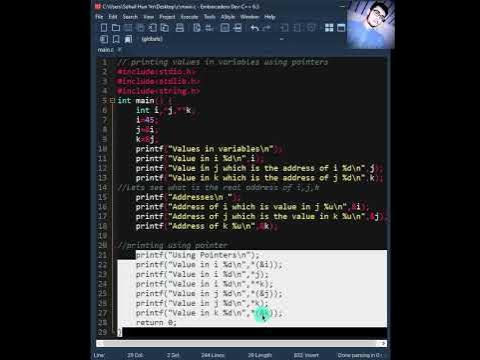 printing values in variables using pointer #coding #shorts - YouTube