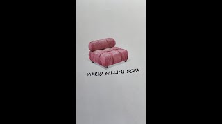 Famous mario bellini sofa | how to quick marker render | interior design Profile