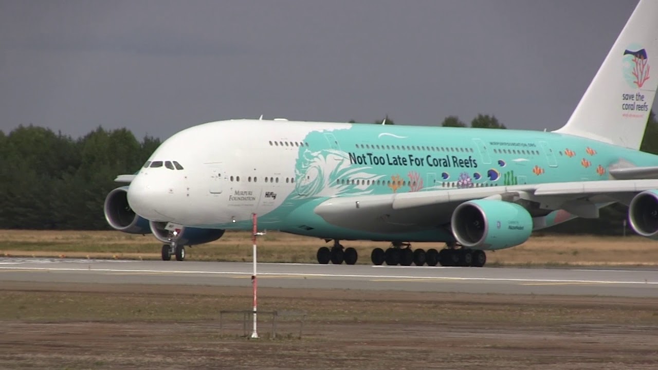 Hi Fly Malta Airbus A380-841 Landing and Take-Off @OSL, Oslo Gardermoen