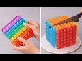 How To Make Rainbow Cake Decorating Ideas | So Yummy Colorful Cake Decorating Recipes