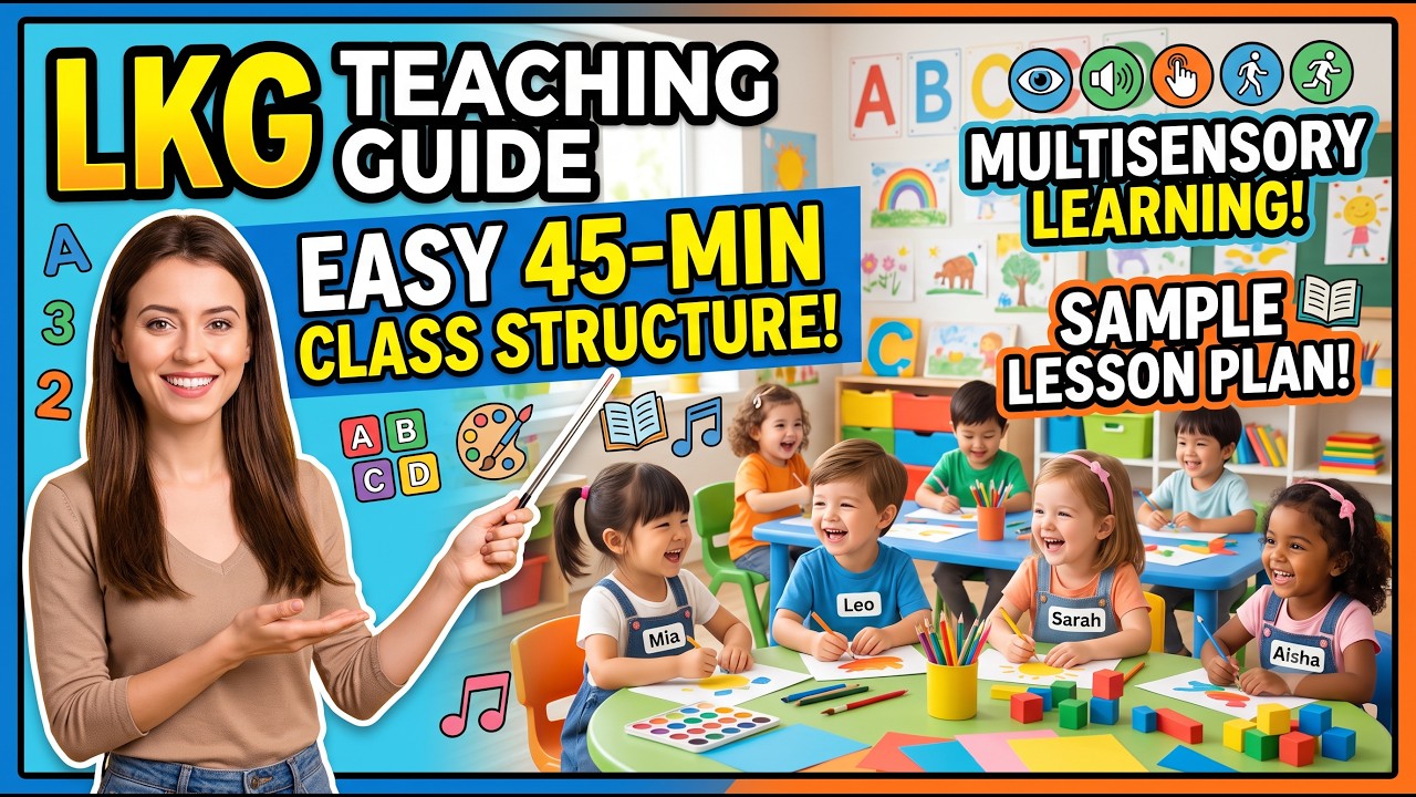 ⁣LKG Teaching Guide: 45-Minute Class Structure, Multisensory Learning & Sample Lesson 🎨📚
