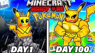 I Survived 100 Days as a POKEMON in HARDCORE Minecraft