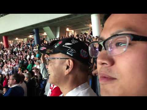 ラグビーワールドカップ決勝戦イングランド、南アフリカ国家斉唱