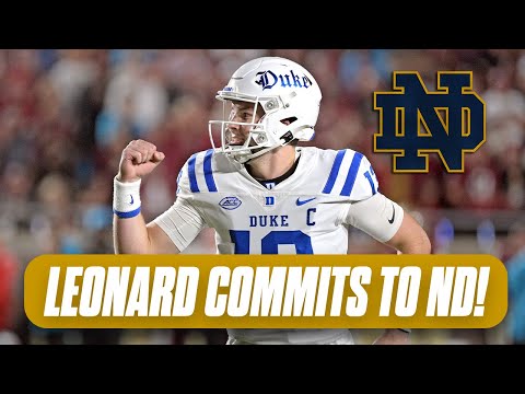 Riley Leonard: Former Duke Quarterback Commits to Notre Dame From Transfer  Portal From Transfer Portal - Sports Illustrated