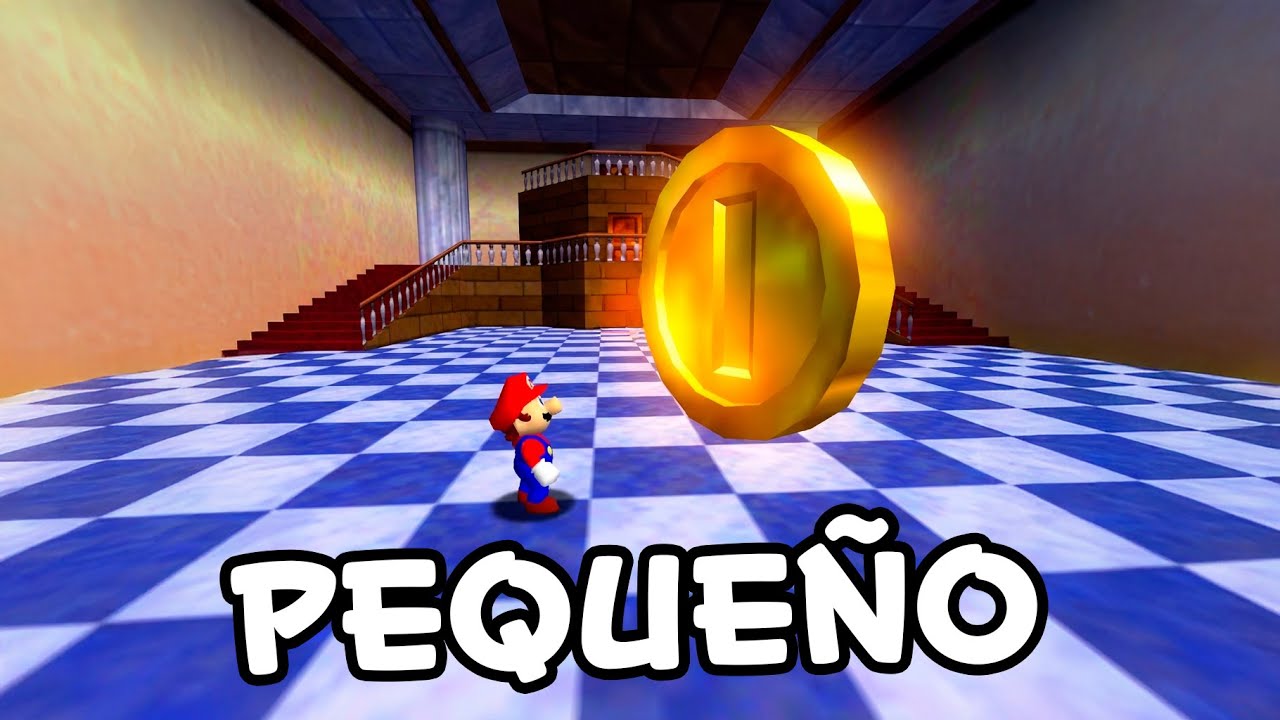 MARIO 64 pero CADA MONEDA me hace PEQUEÑO
