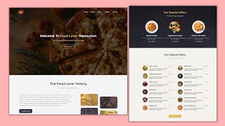 انشاء موقع لمطعم باستخدام ال HTML و ال CSS
