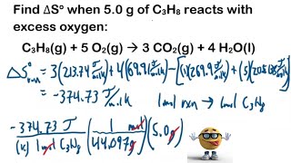 Calculate The Entropy Change For A Chemical Reaction Given The M
