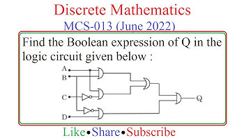 Solution - Q3 (c) || MCS 013 June 2022 || Boolean Algebra || Discrete Mathematics