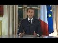 Emmanuel Macron s'adresse aux Français lors d'une allocution télévisée Emmanuel Macron s'adresse aux Français lors d'une allocution télévisée