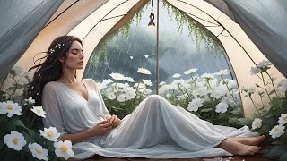 Raindrops on Tent & Piano Serenade for Deep Relaxation and Sleep