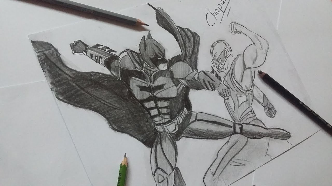 Dibujo de Batman vs Bane: El Caballero de la Noche Asciende/ Drawing Batman  vs Bane - YouTube