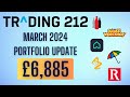 Trading 212 portfolio update  uk dividend stocks  march 2024