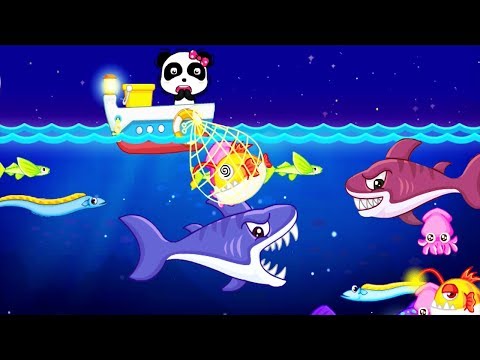 Baby Panda Happy Fishing | Learn the names of marine fish | Babybus games video