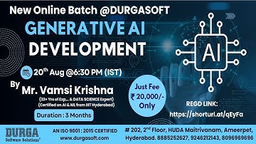 GENERATIVE AI Development Online Training @ DURGASOFT