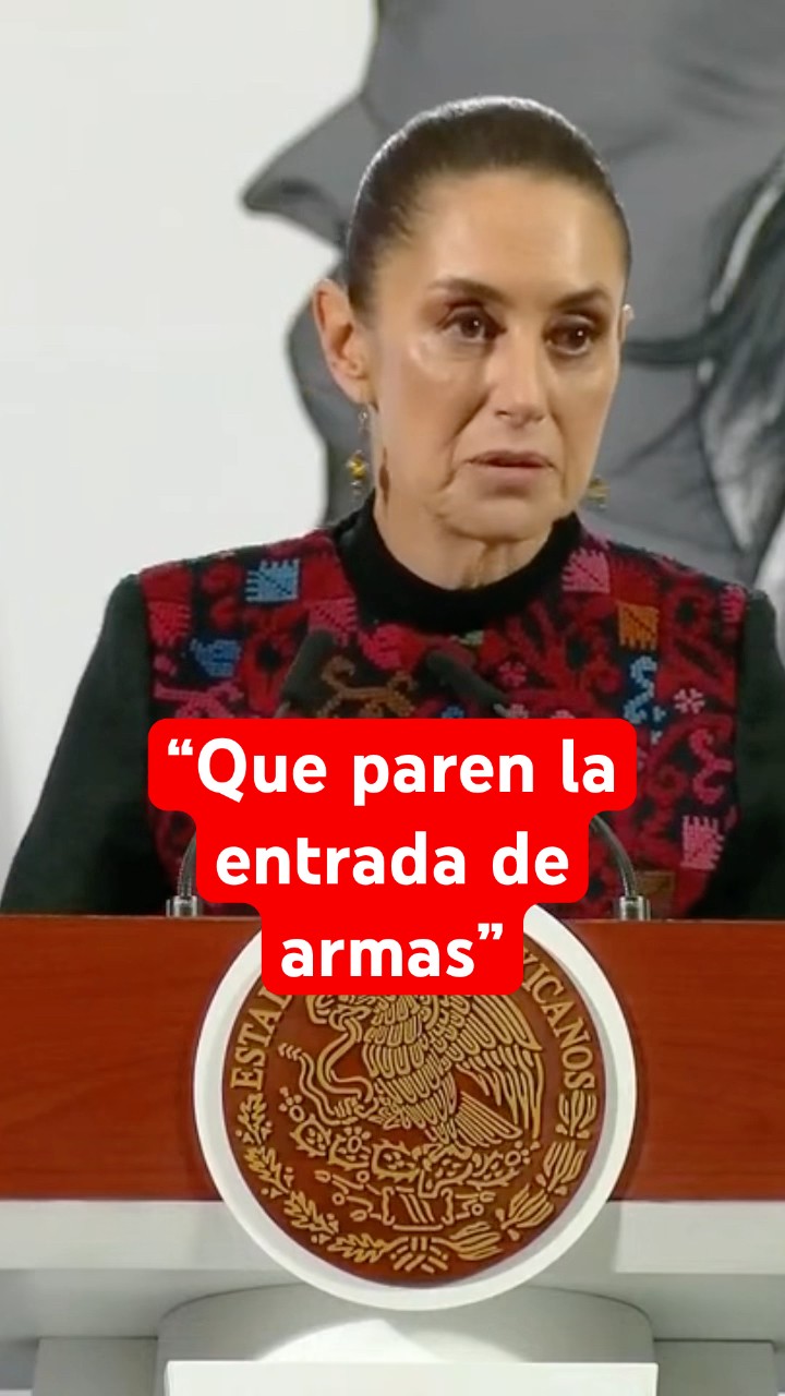 Sheinbaum anuncia colaborar con EU y pide control a la entrada de armas #shorts