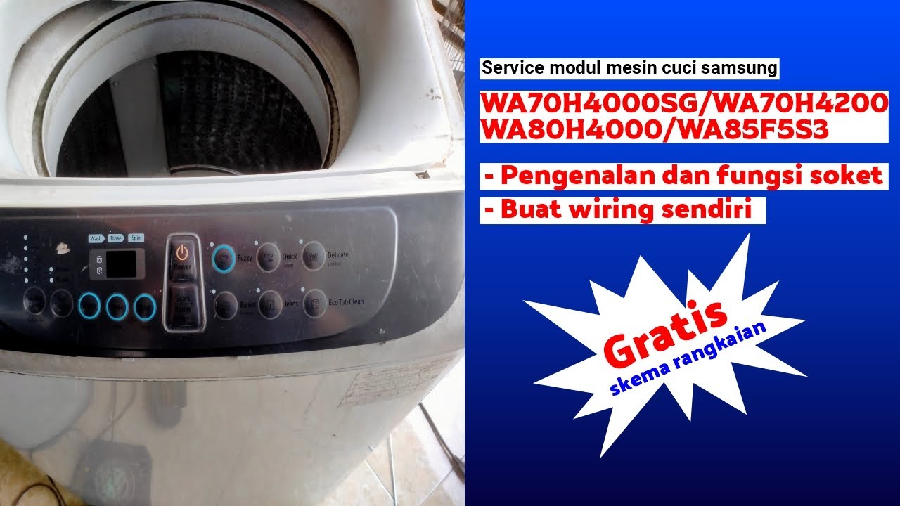 Service modul mesin cuci samsung WA70H4000SG/WA70H4200/WA80H4000 13 tombol