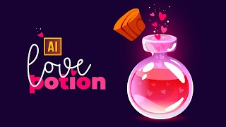 HOW TO DRAW A LOVE POTION (CARTOON STYLE) IN ADOBE ILLUSTRATOR