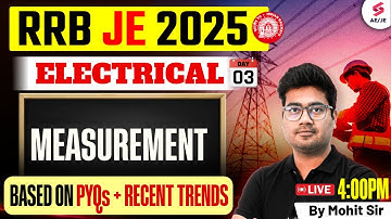 RRB JE 2025 Electrical | RRB JE Measurement | RRB JE Electrical Classes by Mohit Sir #3