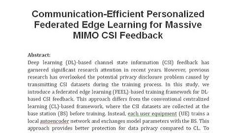 Communication Efficient Personalized Federated Edge Learning for Massive MIMO CSI Feedback