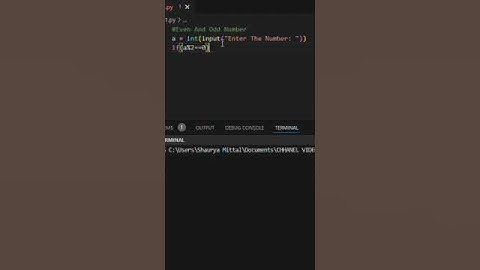 FIND IF A GIVEN NUMBER IS EVEN OR ODD WITH PYTHON #programning #python
