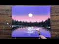 Easy Sunset Acrylic Painting for Beginners Step by Step/Sunset Acrylic Painting Ideas For Beginners