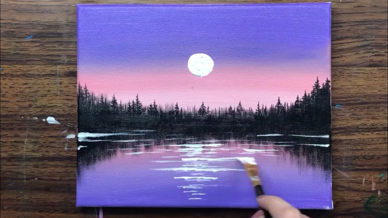 Easy Sunset Acrylic Painting for Beginners Step by Step/Sunset Acrylic  Painting Ideas For Beginners