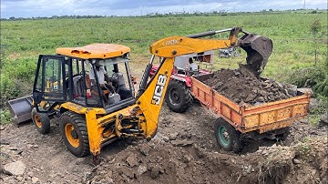 Jcb Backhoe Mud Loading Trolley In Mahindra Arjun Two Tractor l 