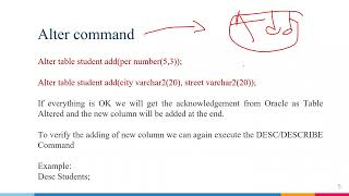 L-7: The ALTER TABLE Command in Oracle