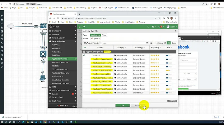 #4 Block Facebook Youtube Fortinet by Application control