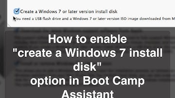 OSX Tutorial - How to enable "Create a Windows 7 install disk" option in Boot Camp Assistant