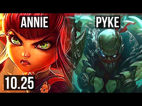 ANNIE vs PYKE (MID) | Rank 7 Annie, 12/2/6, 1.4M mastery, Legendary | EUW Grandmaster | v10.25