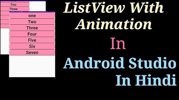 ListView In Android Studio In Hindi | ListView With Animation | Java| Android Studio For Beginners|