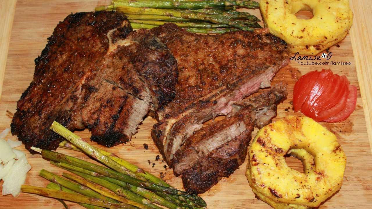 Juiciest T- Bone Steaks And Grilled Pineapple Recipe | T-Bone Steak