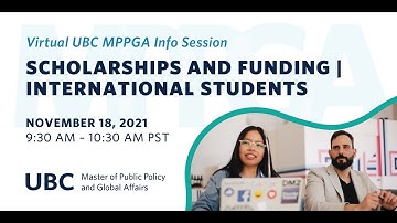 Virtual UBC MPPGA Info Session: Scholarships and Funding; International Students