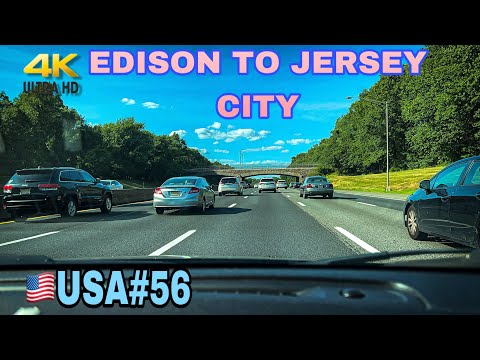 ROAD TRIP 4K | EDISON TO JERSEY CITY BY CAR 🚘 | MY USA 🇺🇸 TRAVEL  VLOG