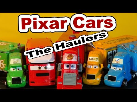 Pixar Cars The Haulers with Mack, Chick Hicks, The King, Lightning McQueen and more in Radiator Spri