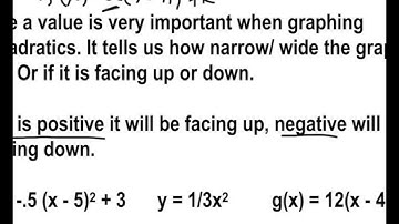 Lesson 4.1  Quadratic Functions and Transformation