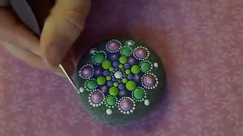 Elspeth McLean - painting a Jewel Drop Mandala Stone