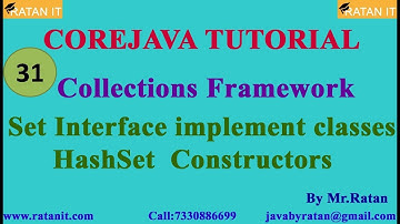 Core java Tutorial || Collections Framework || video-31  || HashSet Constructors || By Ratan sir