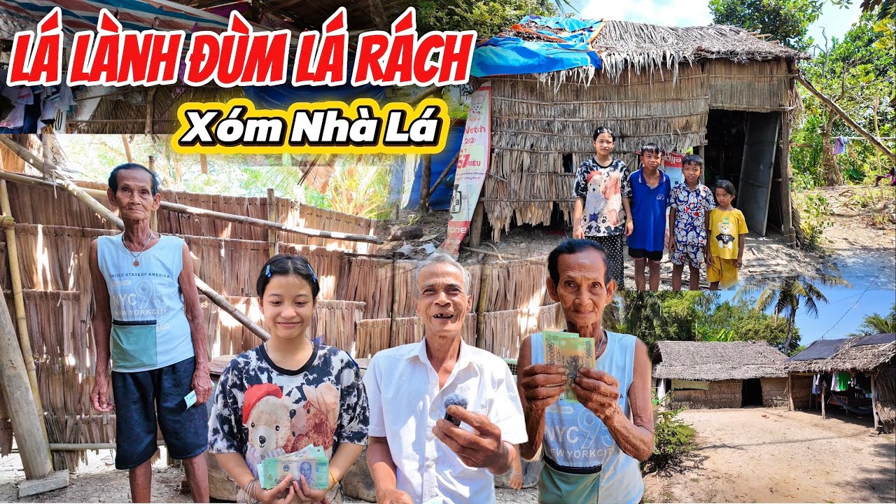 NHÀ LÁ MỤC NÁT CỦA 5 MẸ CON, Đến Thăm Và Trao Quà Tận Tay Cho Các Mảnh Đời Cơ Cực