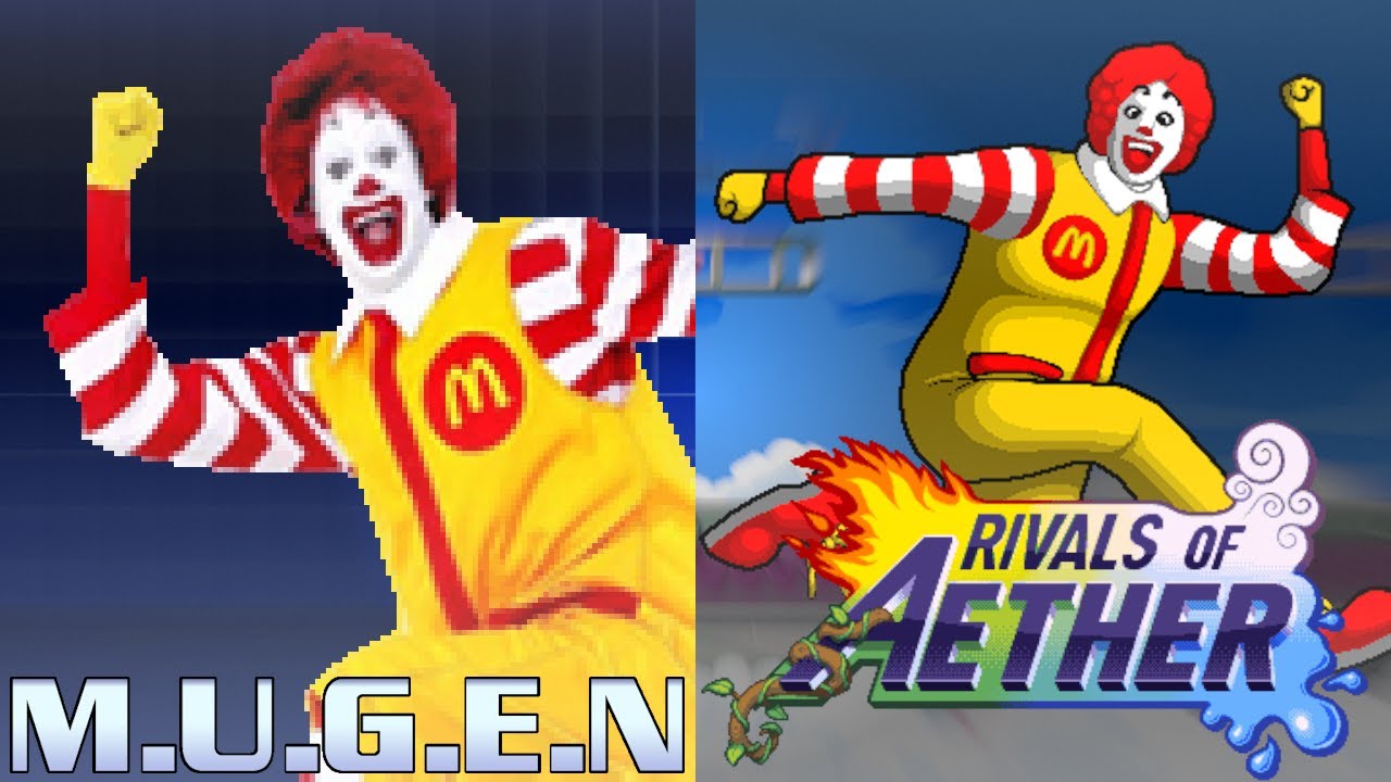 M.U.G.E.N/Rivals Of Aether - Donalddesu Ronald and Alzter Ronald Moveset Comparison