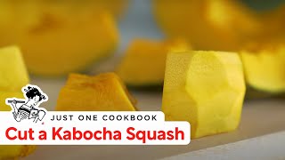 How to Cut a Kabocha Squash (Japanese Pumpkin) かぼちゃの切り方