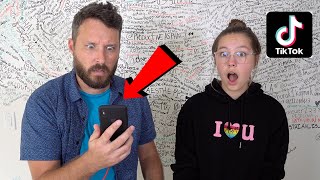My DAD REACTS TO MY TIK TOKS!!! - I Got Grounded?