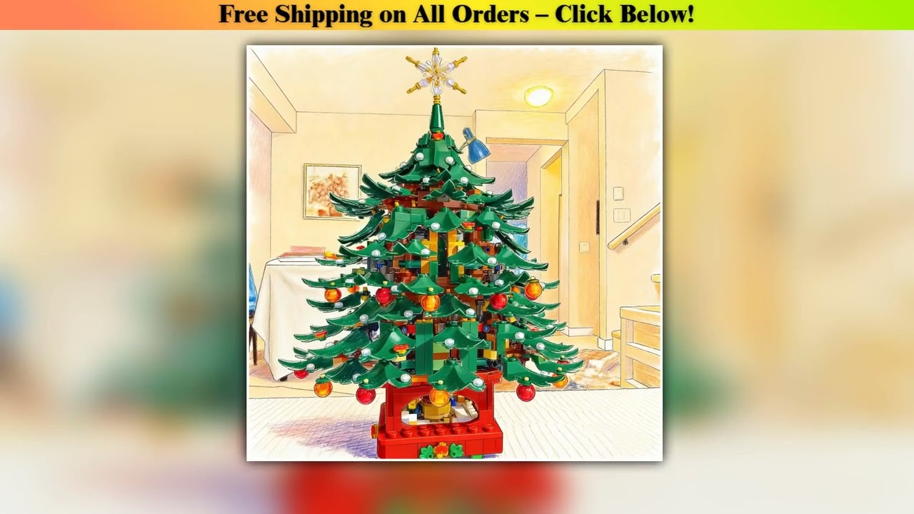 3171pcs Christmas Decoration Santa Claus Christmas Tree 41843 Building Block Puzzle Model Toys