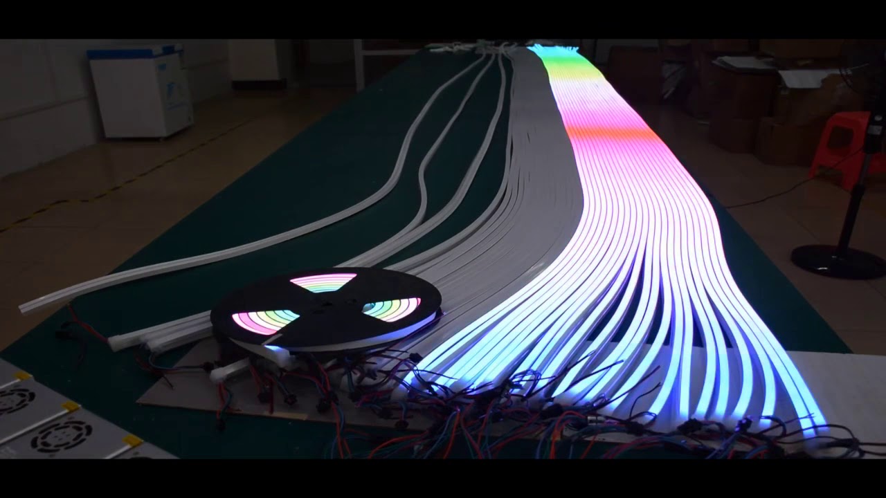 Aoshowled 12V SPI RGB Addressable Programmer LED Pixel Flex Neon Tube 1220MM full color RGB IP67