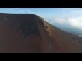 宝永火口を横断し宝永山をめざす Aerial approach to Hoei Mound, Fuji Volcano