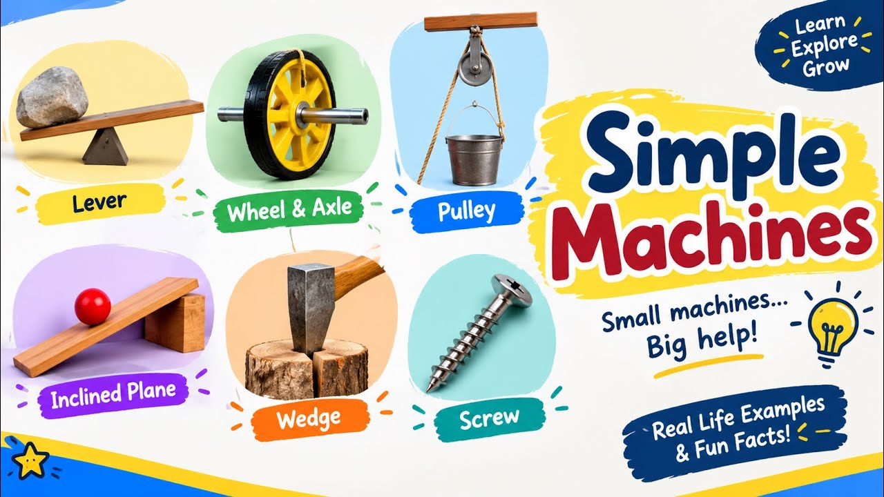 Simple Machines Explained for Kids ⚙️ | The 6 Types of Simple Machines ...