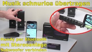 Bluetooth Audio Adapter für schnurlose Musik von Handy an Stereoanlage -  YouTube